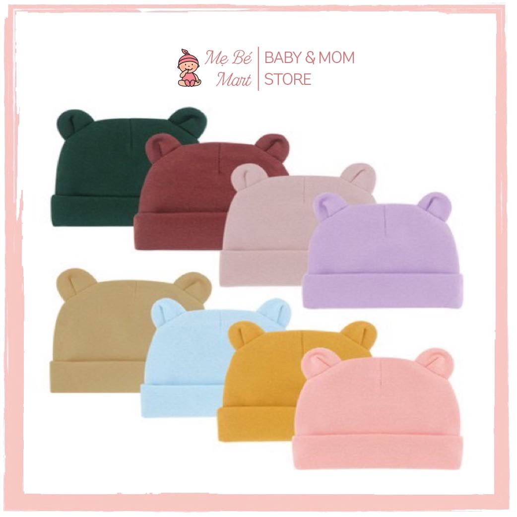 Mũ tai gấu cotton mềm mại giữ ấm cho bé 3-16 tháng