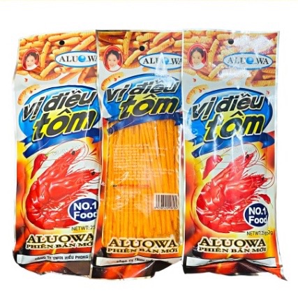 Combo 10 gói tăm cay đỏ vị điều tôm - ăn vặt ngon