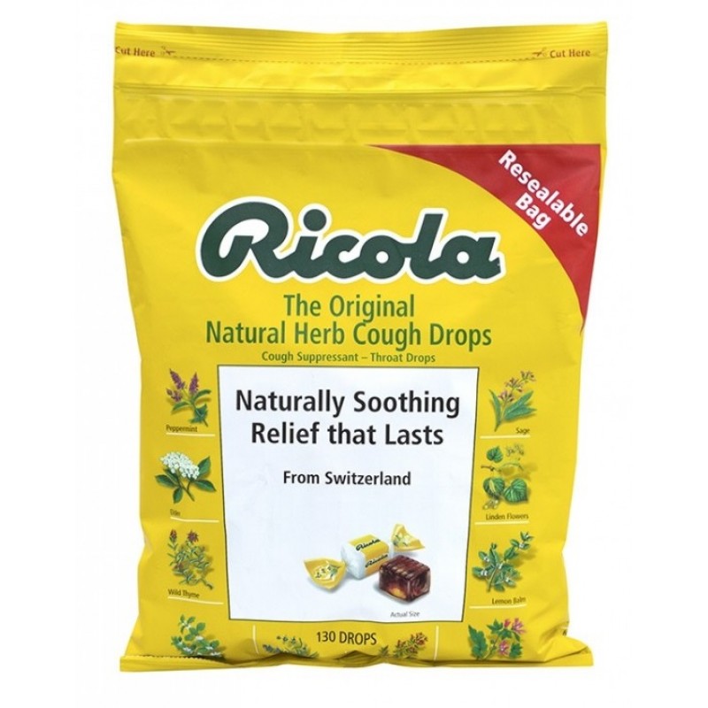 Kẹo Thảo Mộc Giảm Ho Ricola Natural Herb Cough Drops 130 viên Của Mỹ Date 12/2022