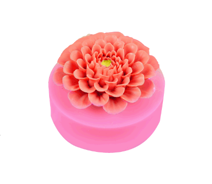Khuôn silicon rau câu 4d làm bánh hoa Thược Dược 9cm