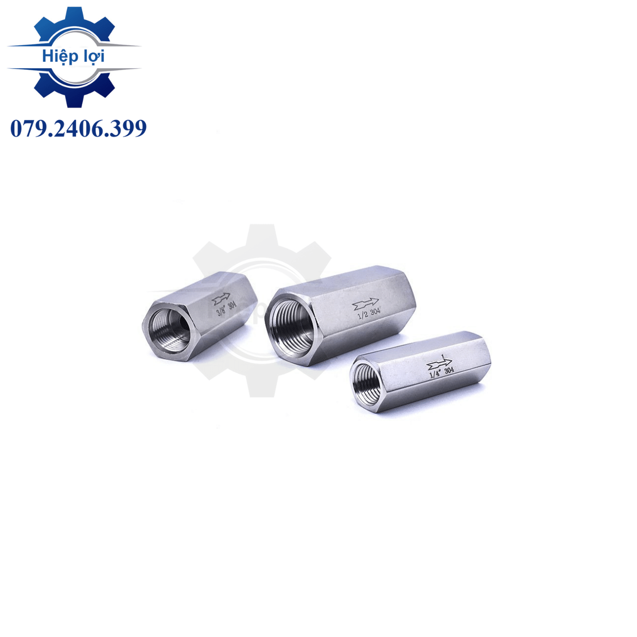 Van 1 chiều inox 304 lg - van 1 chiều lò xo inox - van 1 chiều hơi khí nén