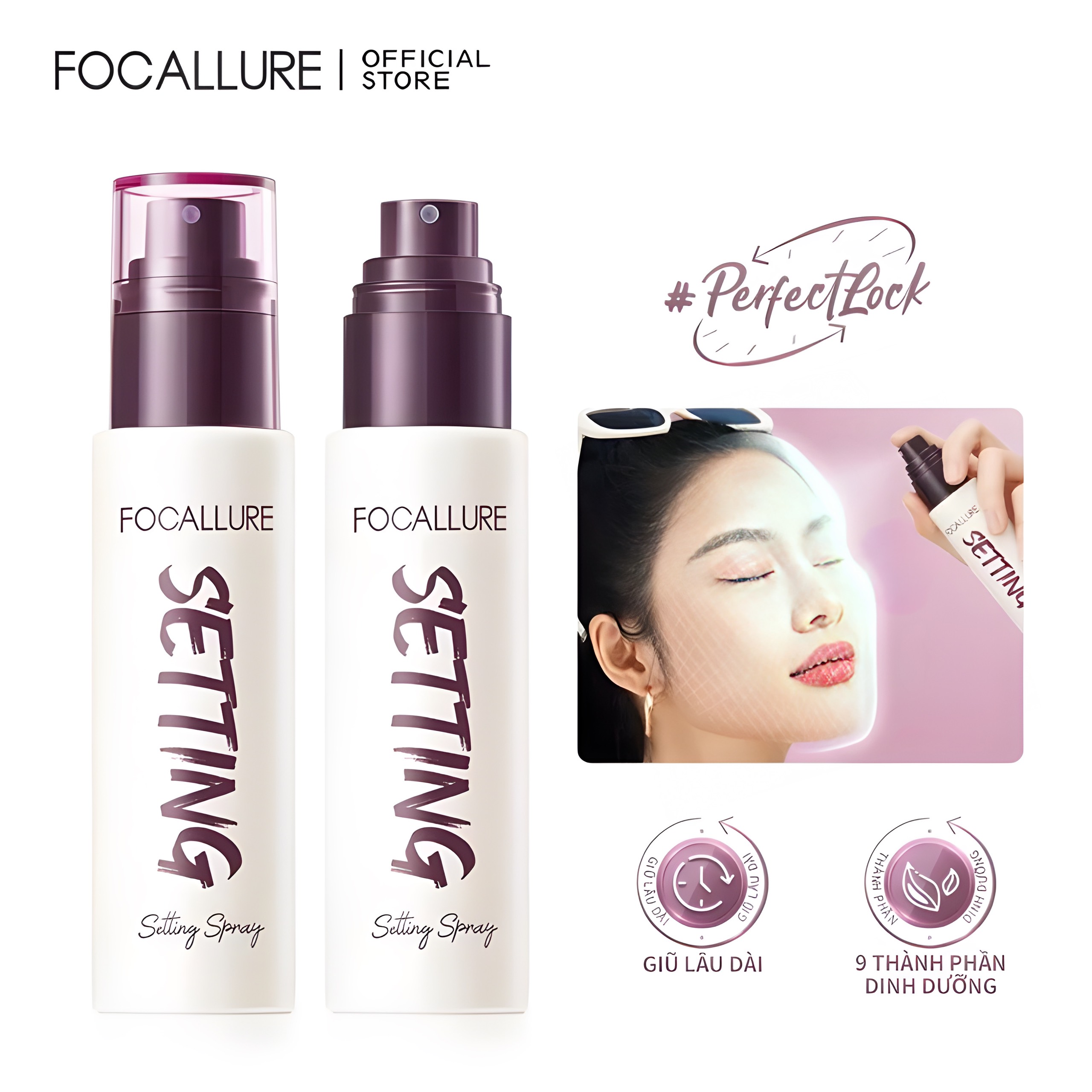 Chai Xịt Khoá Makeup Focallure PerfectLock Setting Spray Lâu Trôi 65g