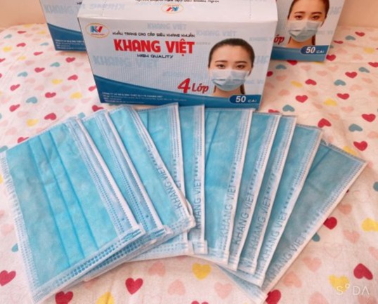 [HCM]Combo 10 chiếc Khẩu trang y tế 4 lớp kháng khuẩn cao cấp KHANG VIỆT