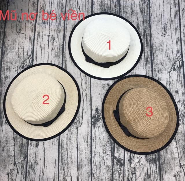 [HCM]Mũ cói nơ bé viền rộng vành nón cói đi biểndu lịch thắt nơ siêu xinh dễ thương (nhiều mẫu)