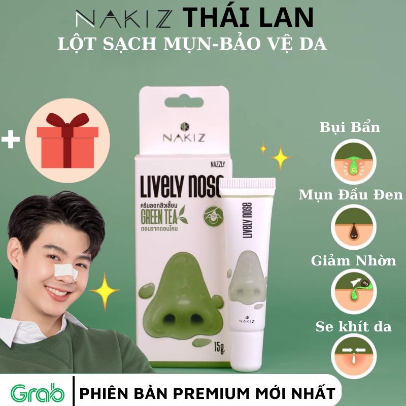 Nakiz lively nose + 50 giấy lột mụn-kem lột mụn nakiz từ thái lan, gel lột mụn cá, mụn đầu đen