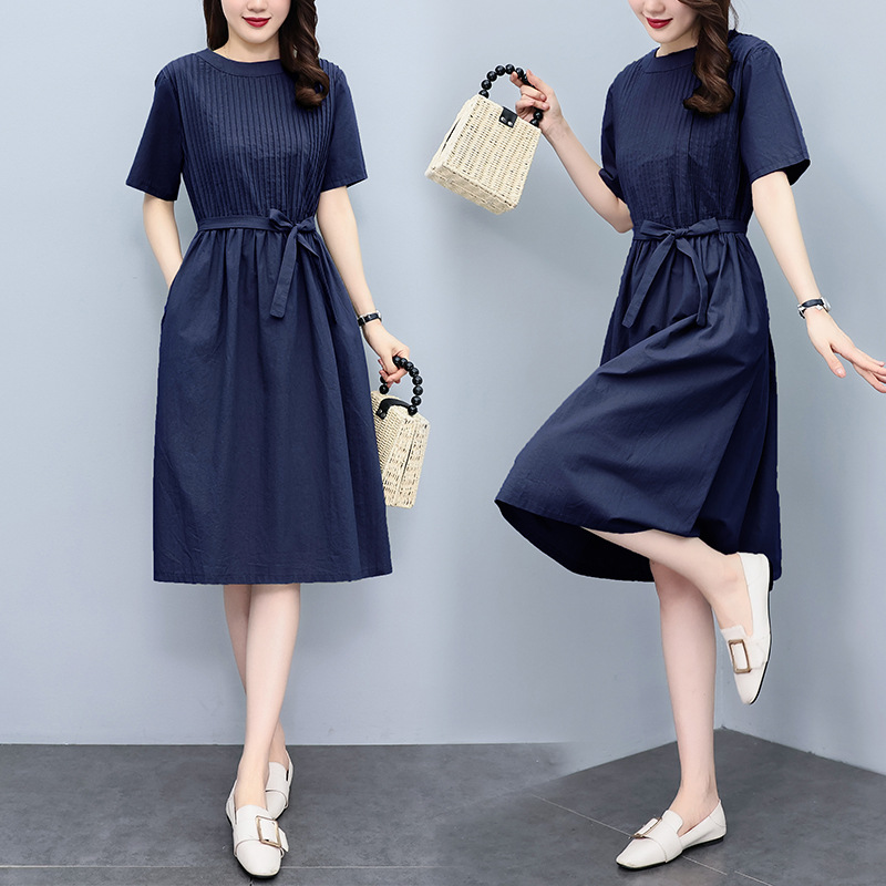 Đầm suông nữ - váy suông Linen cổ tròn dáng rộng ngắn tay, chất liệu Linen cao cấp Đũi Việt