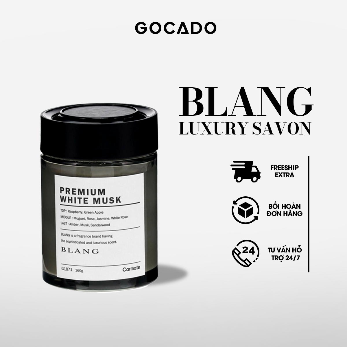 Sáp thơm ô tô cao cấp gocado - blang luxury savon