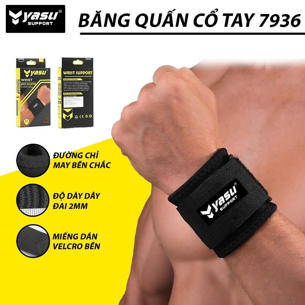 Băng bảo vệ cổ tay thể thao tập gym tennis cầu lông Yasu 7936