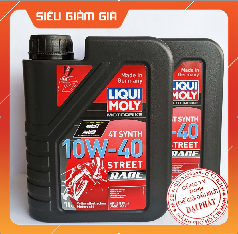 [HCM]Dầu nhớt Liqui Moly 10w40 Street Race 4T Synth chai 1 lít