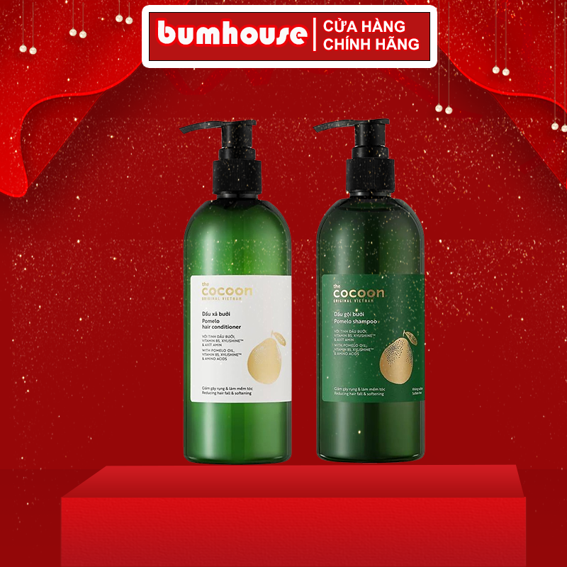Bộ dầu gội bưởi Pomelo Cocoon 310ml + Dầu xả bưởi Pomelo Cocoon 310ml