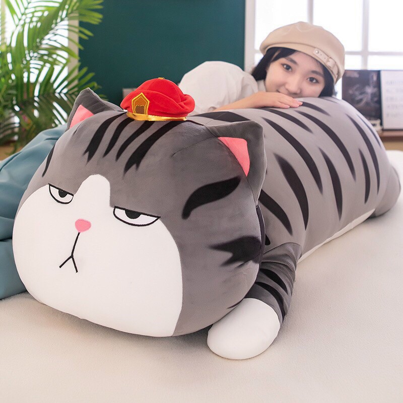 [Tặng Quà ] Gấu Bông Mèo Nằm Hoàng Thượng , Gối ôm mèo hoàng thượng Siêu To Khổng Lồ