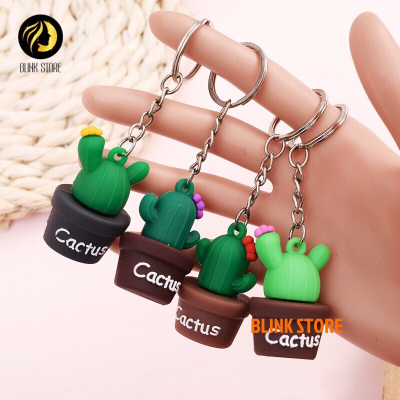Móc chìa khóa hình cây xương rồng may mắn dùng cho khóa xe máy, ô tô, treo balo, túi xách chất liệu cao su mềm dẻo cực bền, phụ kiện trang trí đáng yêu, đem lại may mắn cho người sử dụng 1