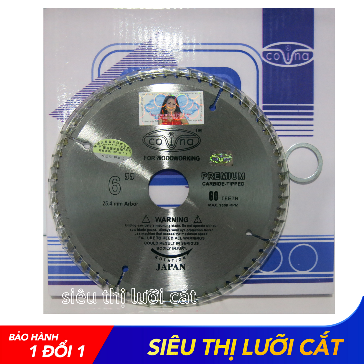 Lưỡi cắt gỗ covina 150-60 răng - cắt gỗ siêu bén, siêu bền - hàng chất lượng