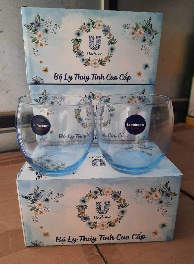 Bộ 2 ly thủy tinh Luminarc xanh bầu 350ml