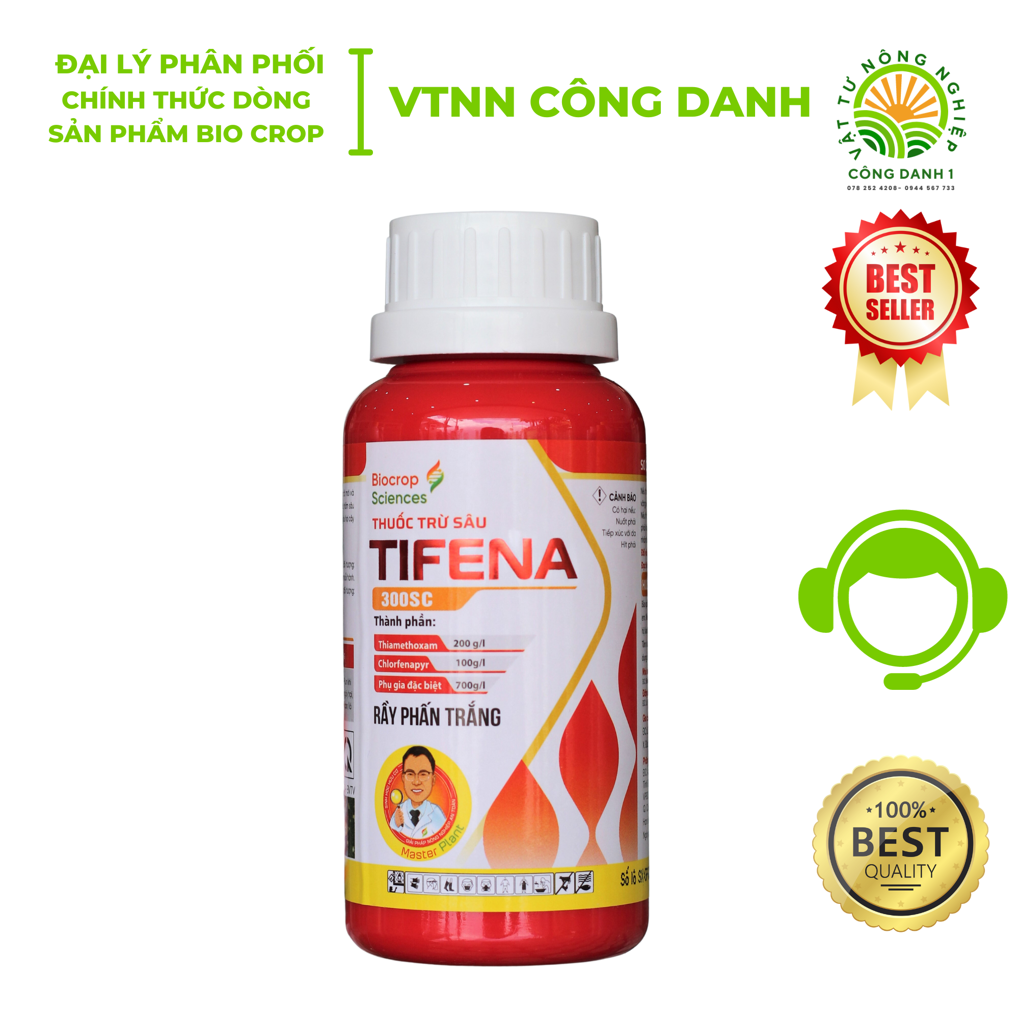 Thuốc trừ sâu TIFENA 300 SC của Biocrop Sciences rầy phấn trắng rầy xanh bọ trĩ rệp xáp