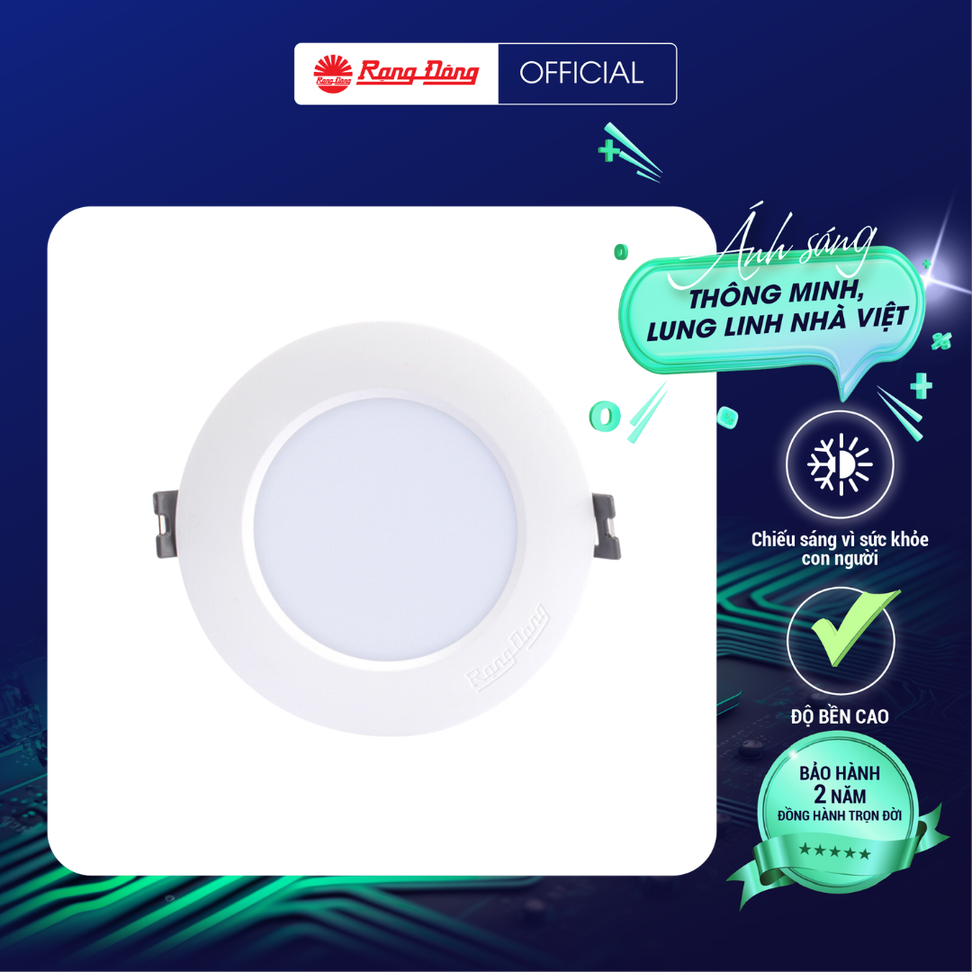 (Mua 5 đèn tặng 1 đèn) Đèn LED Downlight AT04L 90/9W Chính hãng Rạng Đông, Siêu tiết kiệm điện Tuổi thọ cao Dễ dàng lắp đặt Cho dải ánh sáng đẹp