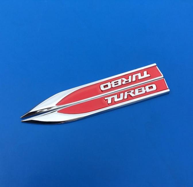 Bộ 2 mang cá Turbo dán xe ô tô