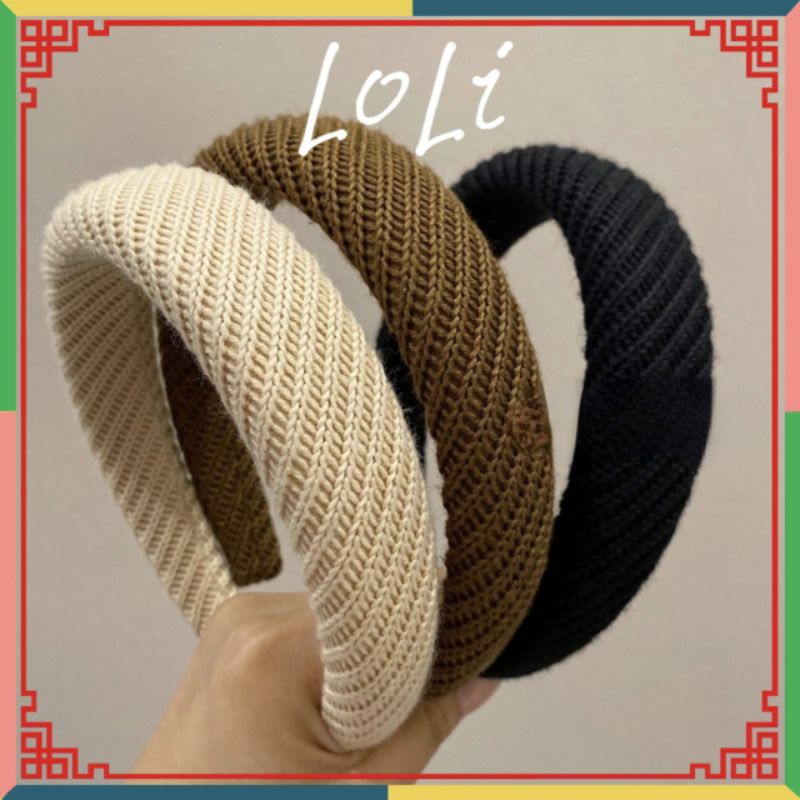 Băng đô cài tóc bằng len màu sắc ngọt ngào thời trang cho nữ - loli