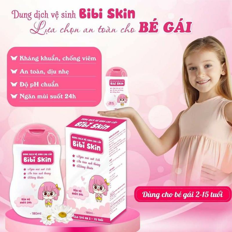 Dung dịch vệ sinh trẻ em cho bé gái bibi skin từ 2-15 tuổi - tặng quà cho bé