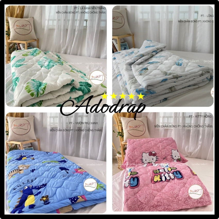 Mềm cotton ga chống thấm cao cấp - drap chống thấm chính hãng pt,1m6x2m,1m8x2m,2mx2m2, không nóng không bí không sột soạt,dễ dàng vệ sinh, an toàn cho bé,100% cotton.adodrap