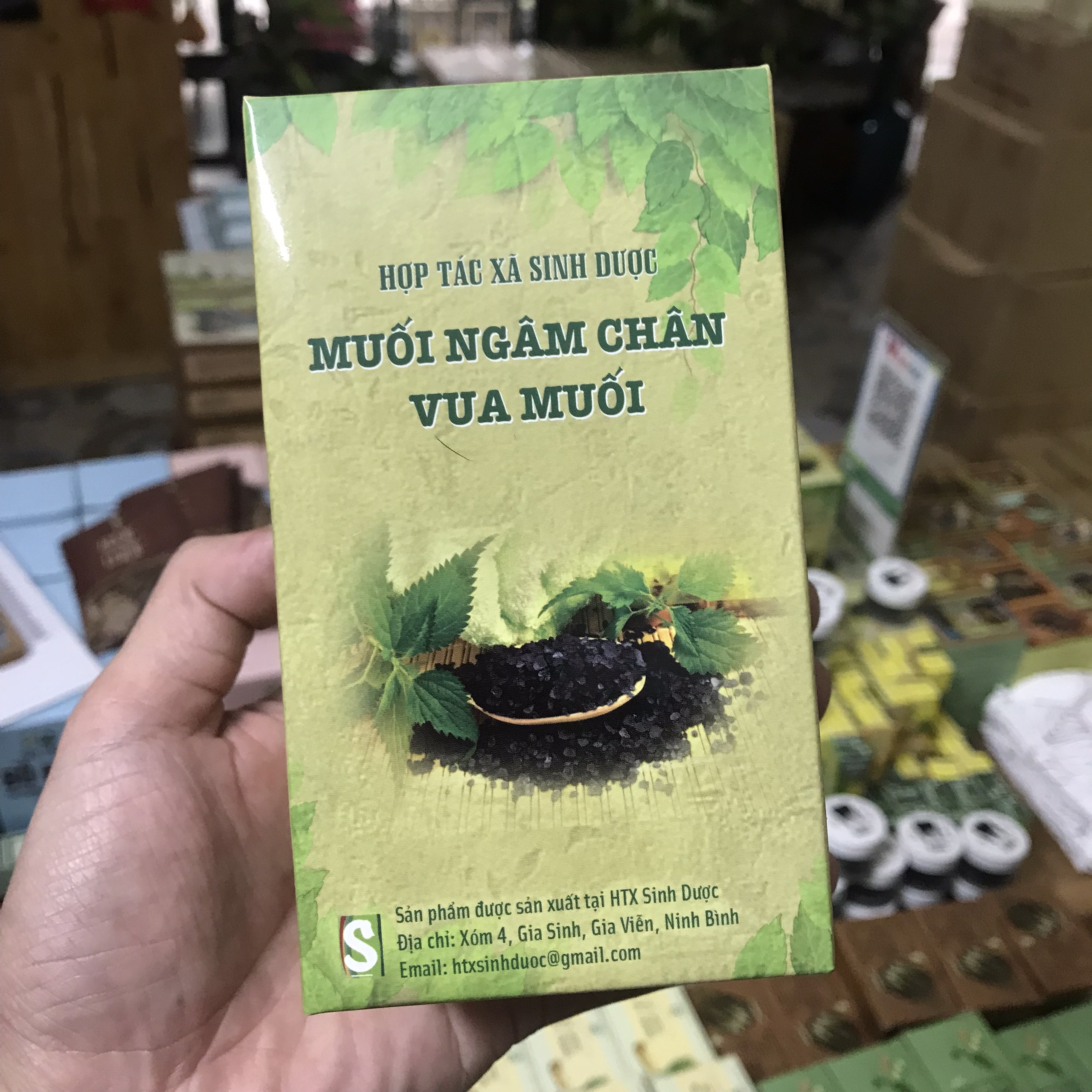 Muối ngâm chân vua muối 550g, sx bởi htx sinh dược