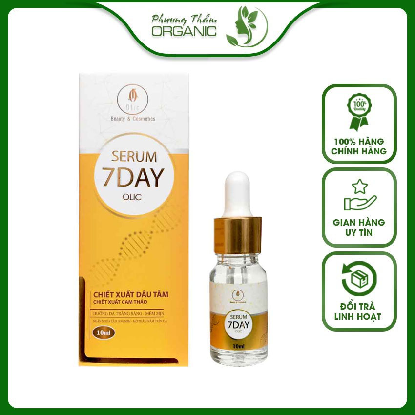 Serum huyết thanh truyền trắng 7day Olic 10ml PT03 hiệu quả rõ rệt sau 7 ngày, dưỡng da mềm mịn, làm mờ se khít lỗ chân lông - Phương Thắm Organic