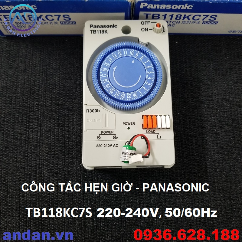 Công tắc đồng hồ panasonic tb118kc7s, đồng hồ hẹn giờ 24h tb118k, timer tb118 panasonic công tắc hẹn giờ