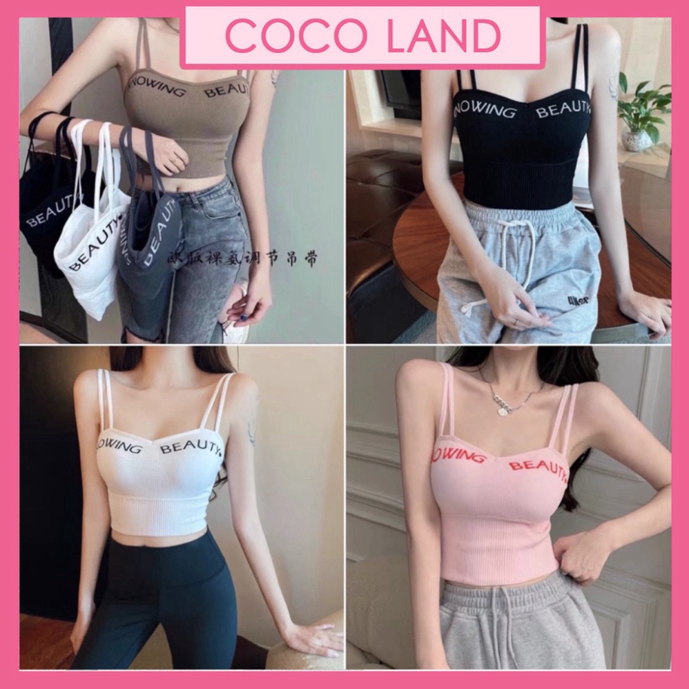 Áo bra nữ dây kép cúp ngực dáng lửng có đệm ngực trend mới 829 coco land đồ lót nữ deal sock