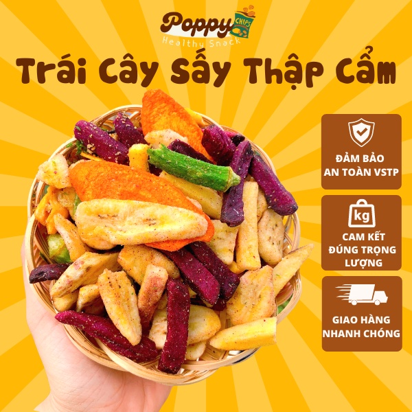 Trái cây sấy thập cẩm, rau củ sấy, hoa quả sấy các loại siêu ngon hủ 300gr