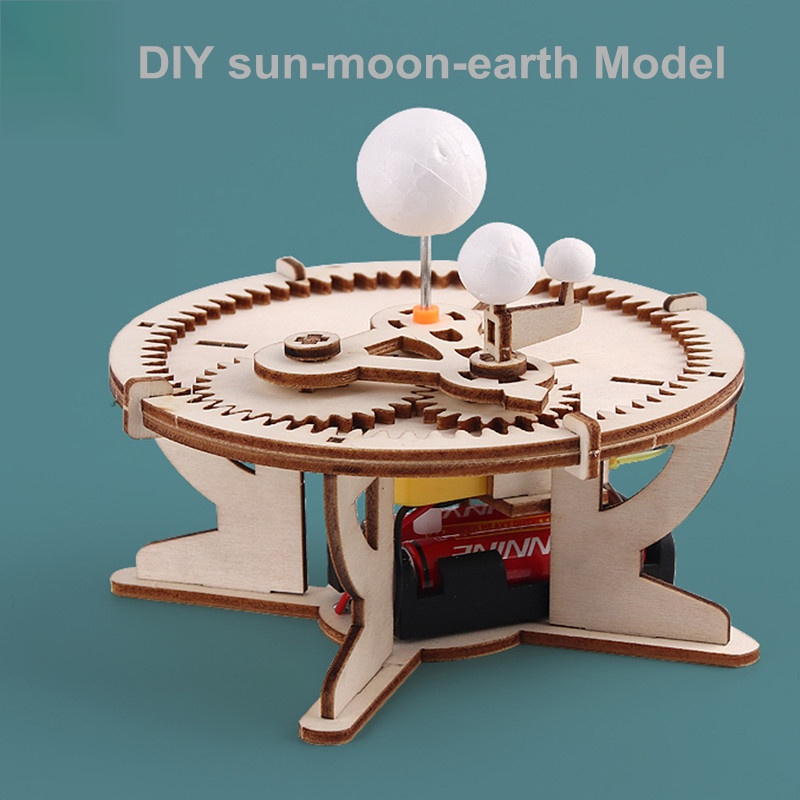 Giáo Dục năng khiếu tự làm mặt trời-mặt trăng-trái Đất Mô hình hệ thống Khoa Học Địa Lý Giáo Dục lắp ráp đồ chơi học tập dự án trường học