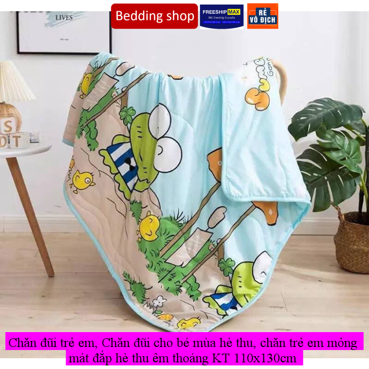 Chăn đũi trẻ em, Chăn đũi cho bé mùa hè thu, chăn trẻ em mỏng mát đắp hè thu êm thoáng KT 110x130cm