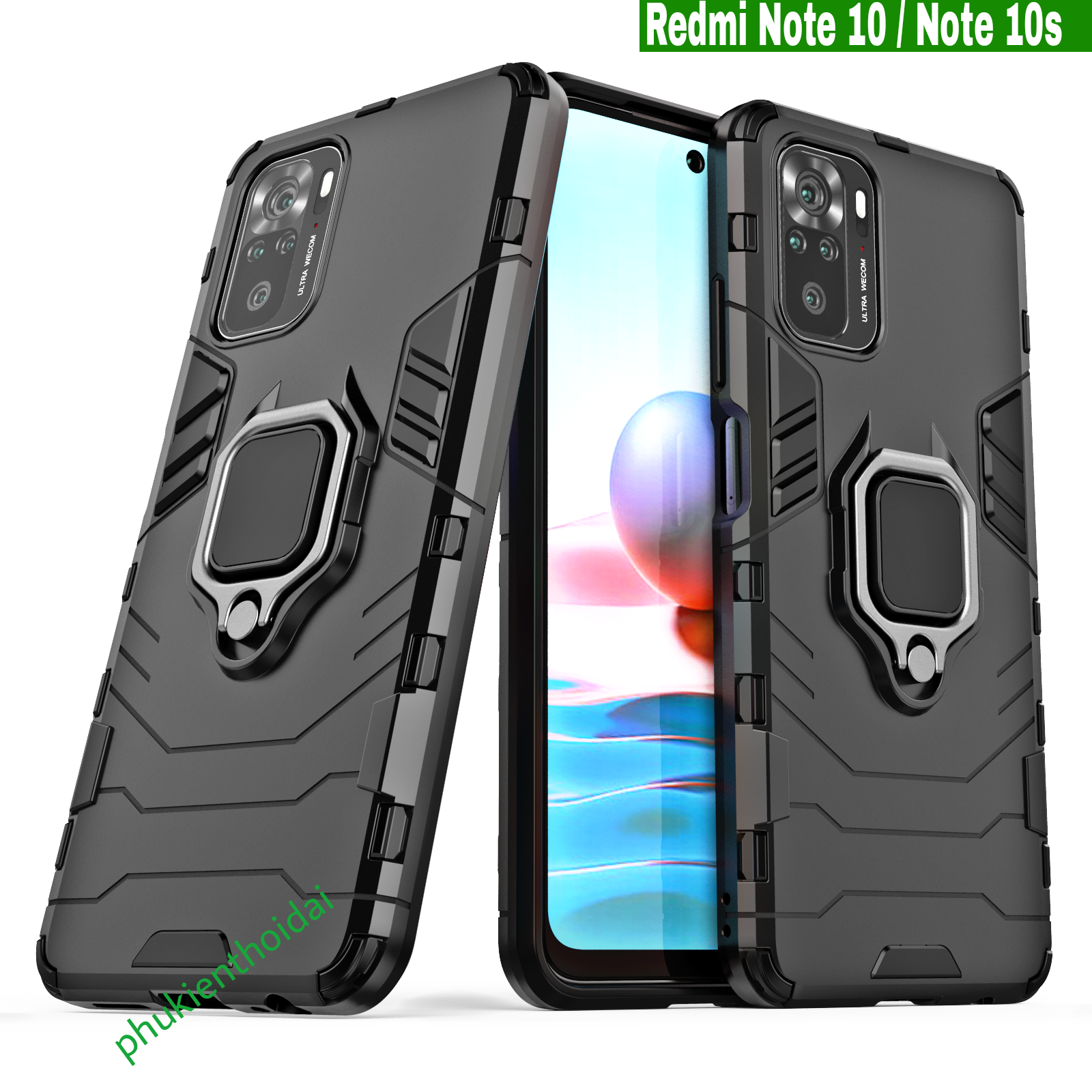 Ốp lưng Redmi Note 10 / Note 10s / Note 11 / 11s / Note 12 Iron Man Iring chống sốc giá đỡ xem phim