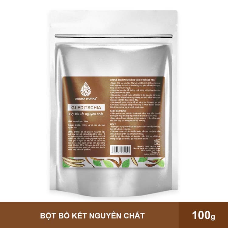 Bột Bồ Kết Nguyên Chất Aroma Works Gleditschia Power, Giảm Rụng Tóc