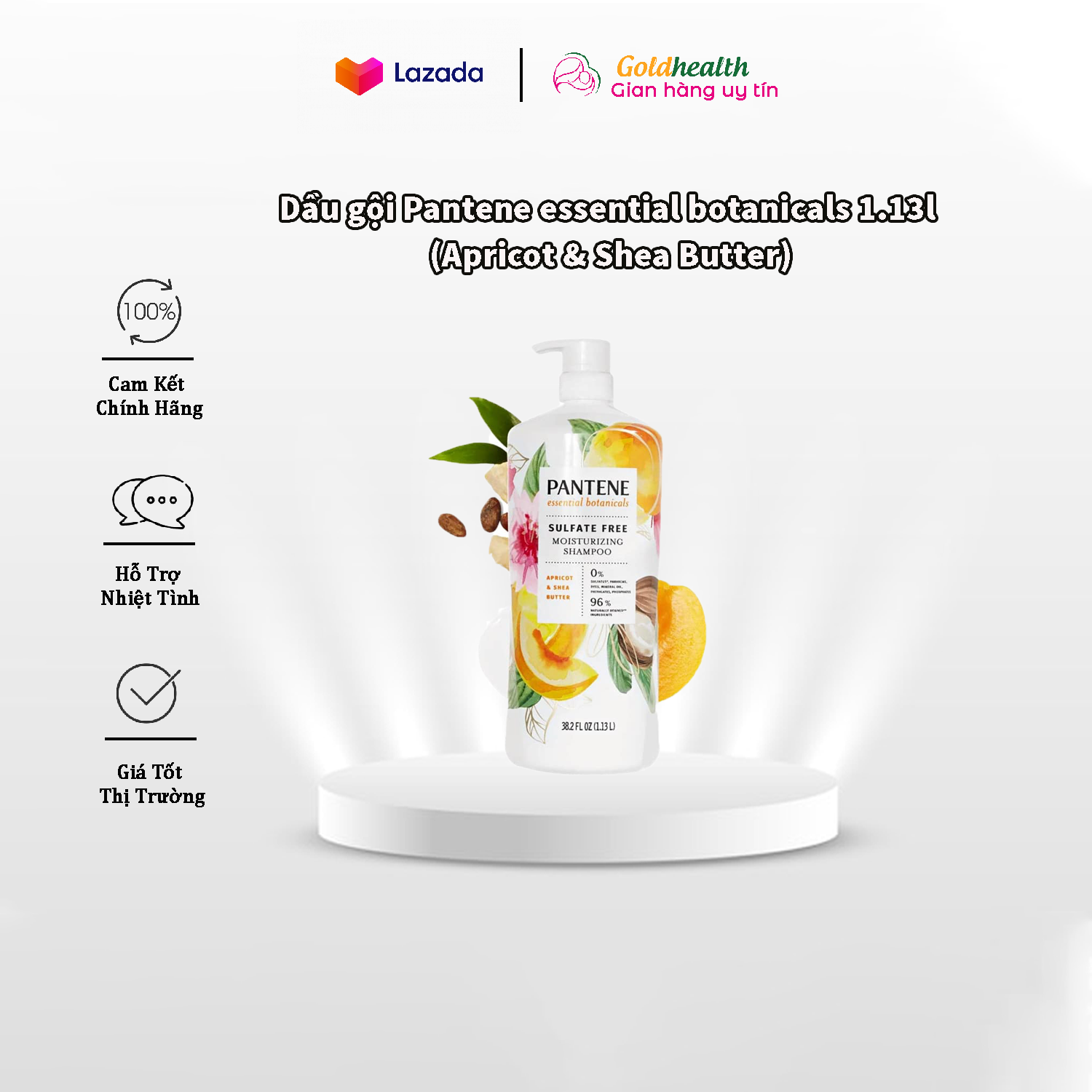 Dầu gội pantene essential botanicals 1.13l