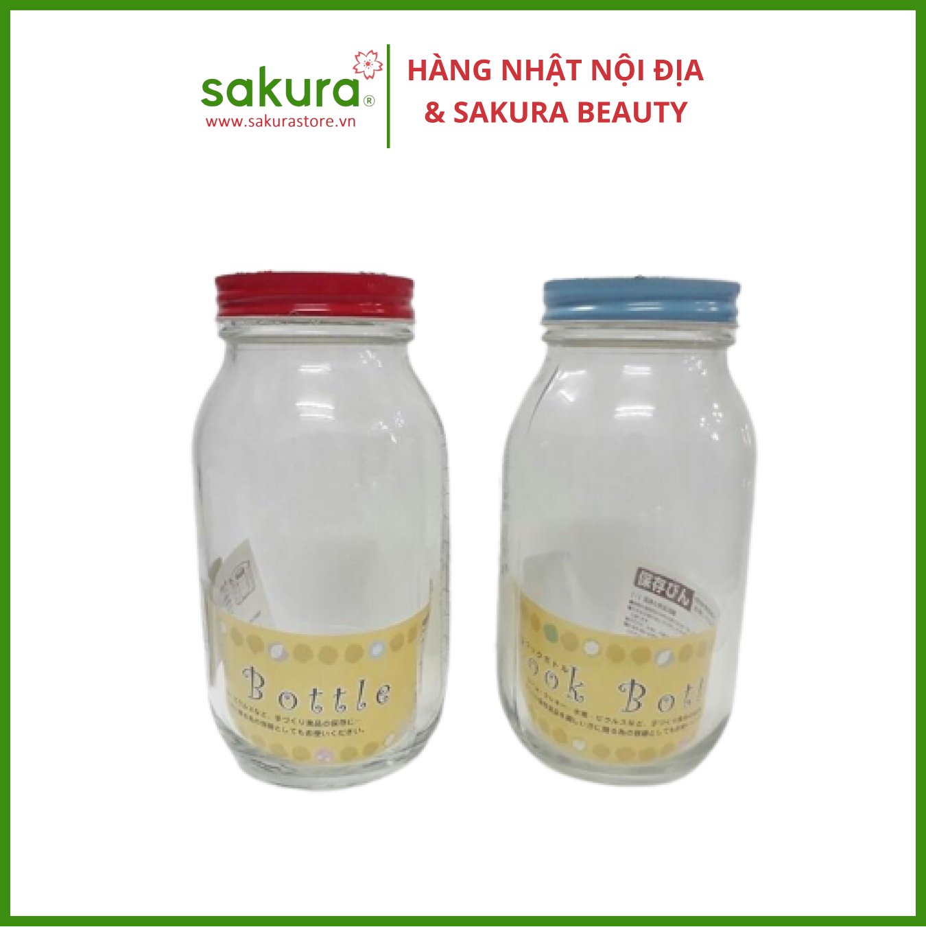 Lọ thủy tinh nắp kim loại 900ml- Hàng Nhật nội địa