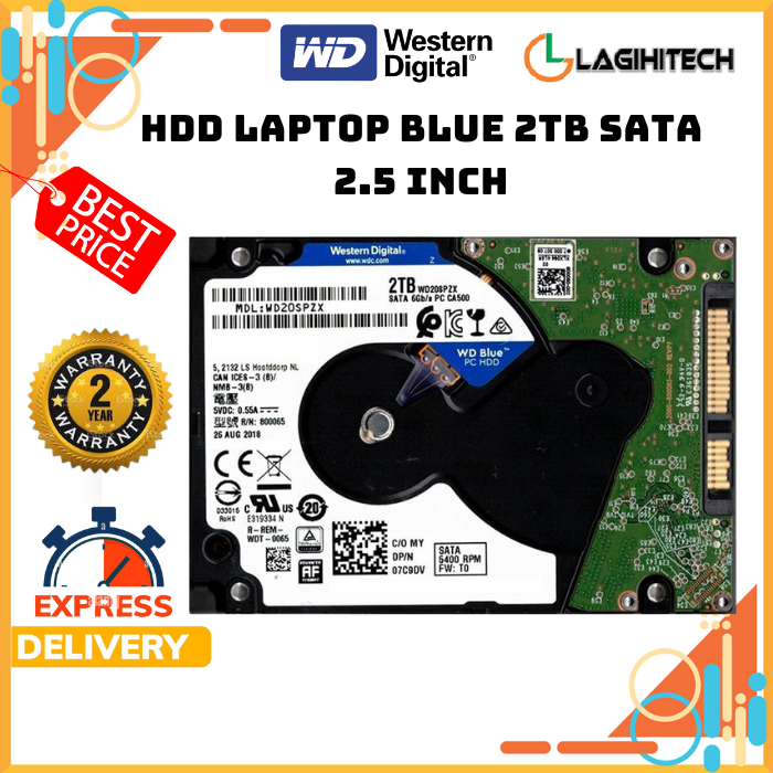*LAGIHITECH* (NEW) Ổ cứng HDD Laptop WD Blue 2TB SATA 6GB/s 2.5 inch - Nhập Khẩu Chính Hãng Bảo Hành 2 năm