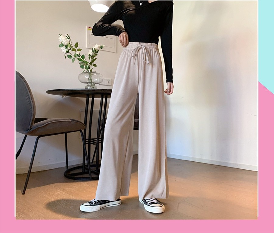 Quần thun culottes gân tăm ống rộng hack dáng hàng siêu cấp freesize < 60kg