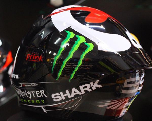 Mũ bảo hiểm Fullface M138b đen bóng lên tem Monster Shark