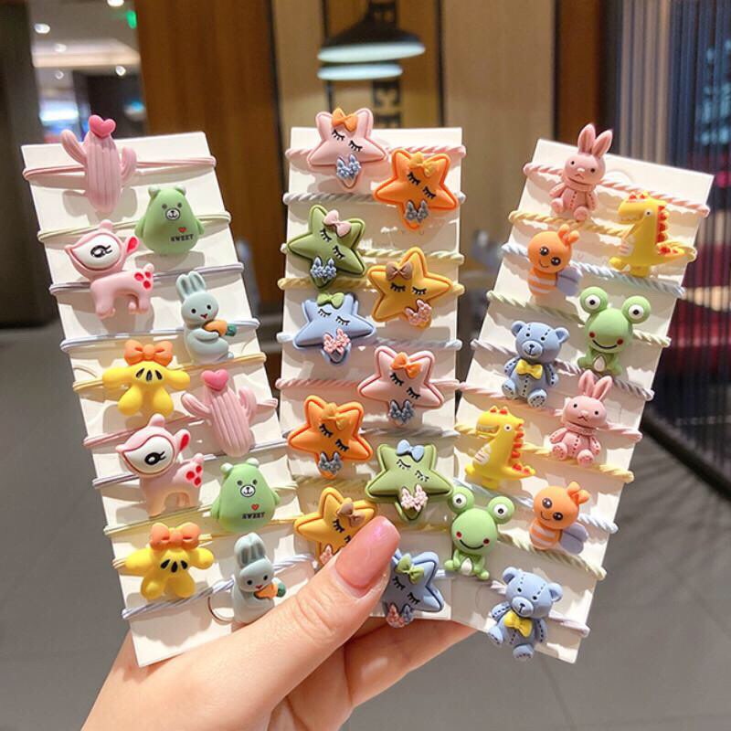 Set 10 chun buộc tóc xinh xắn phong cách Hàn Quốc cho bé yêu