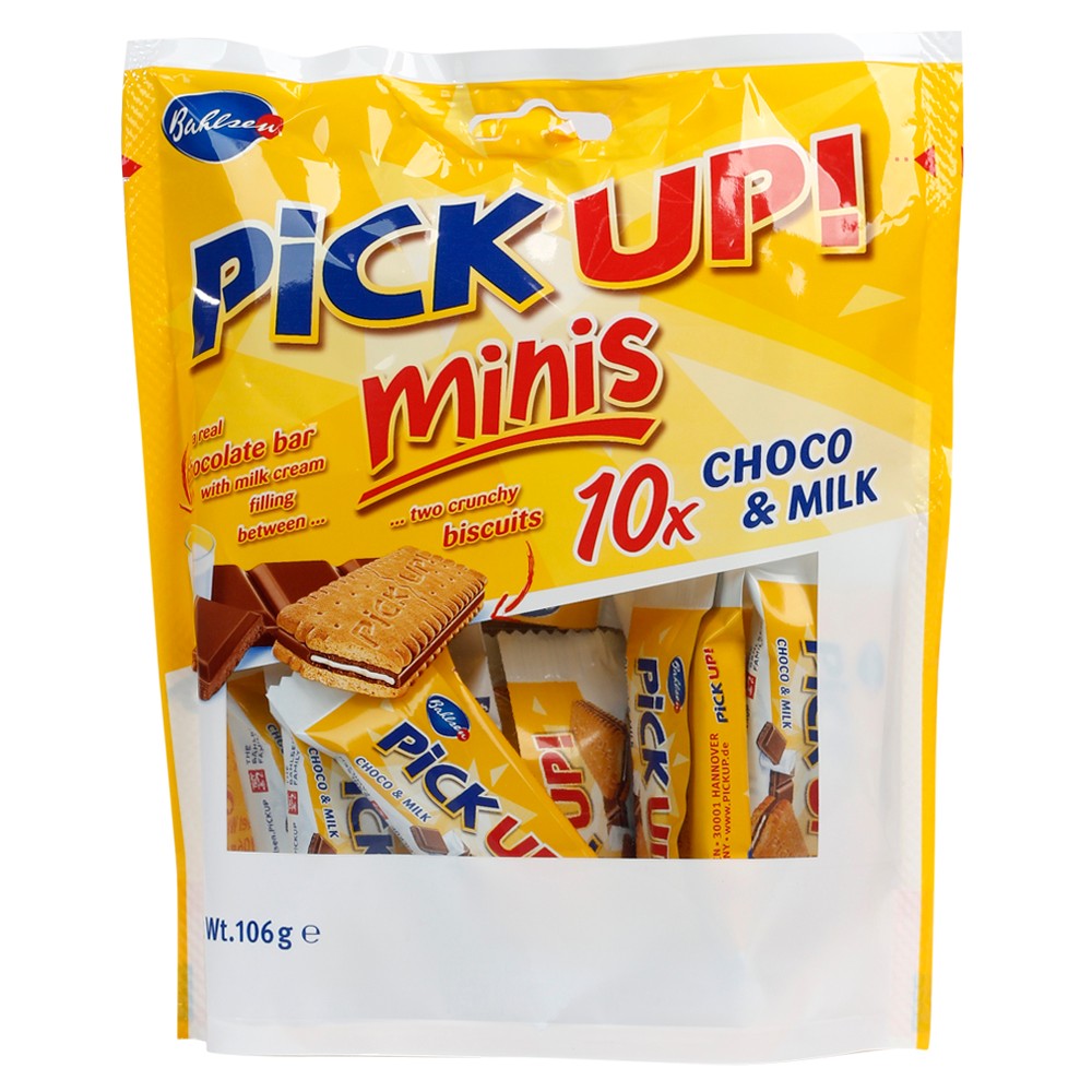 Bánh quy sô cô la minis pick up đức gói 106g