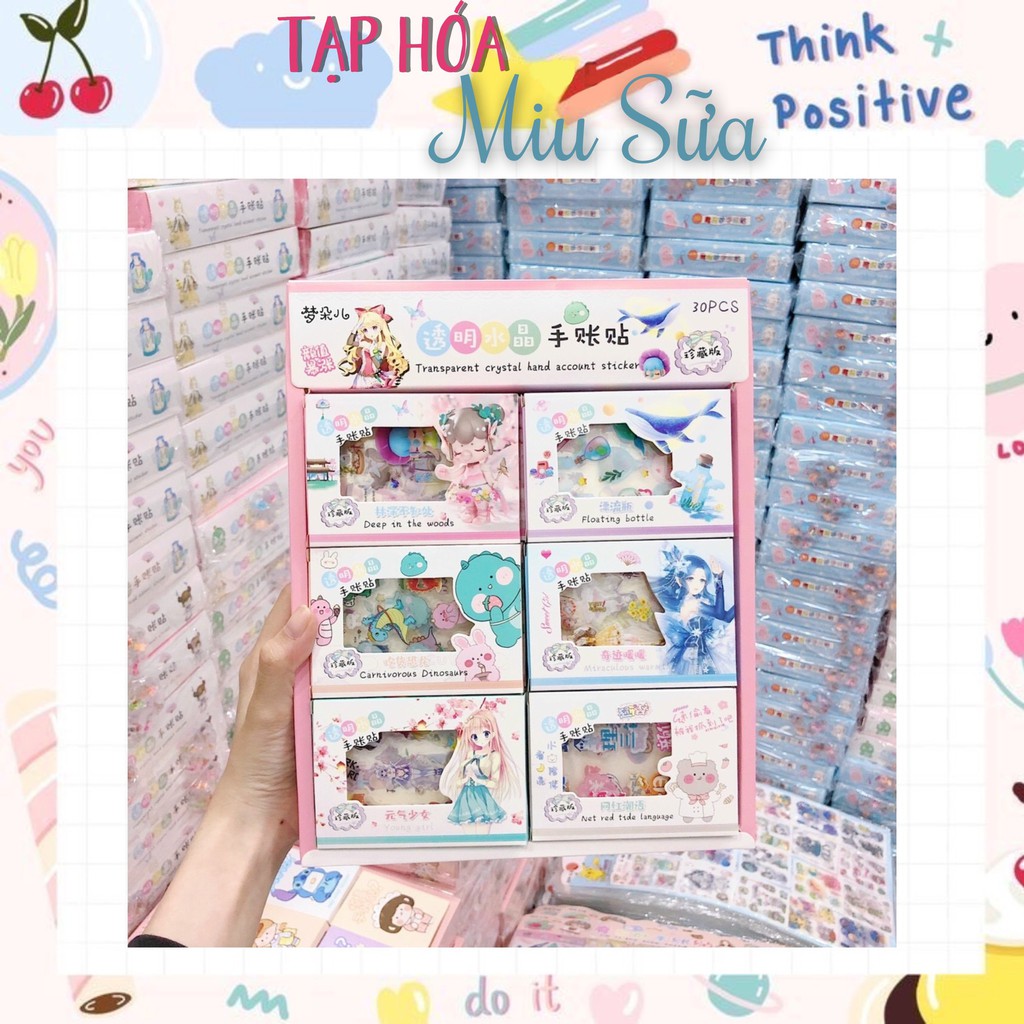 Hộp 3 tấm sticker nhám siêu rẻ siêu đáng yêu - MiuSua