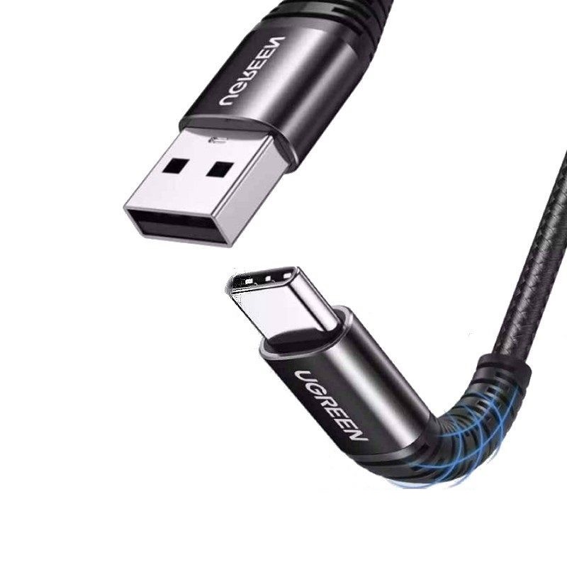 Ugreen 70561 1.5m qc4.0 cáp usb a ra type c dây dù siêu bền đầu nhôm chống gãy us301