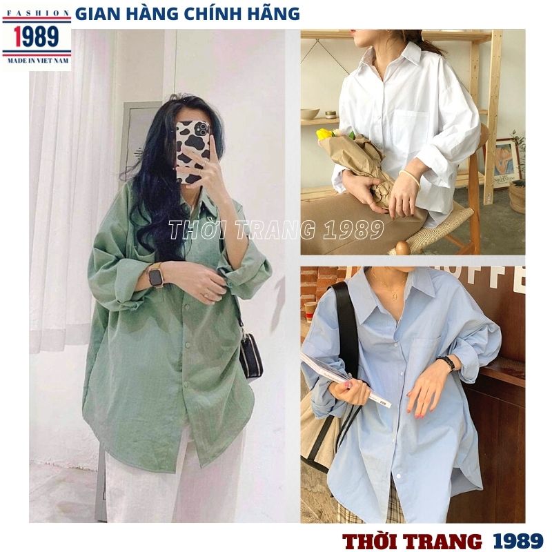 Áo somi nữ basic -5 mầu túi ngực tay dài unisex hàn quốc ulizzang áo kiểu nữ kute ,somi công sở ,đi học đi làm đi chơi đều rất đẹp ,nam nữ đều mặc được hàng xưởng giá rẻ bán sỉ kiểu học sinh dễ thương ,thời trang 1989