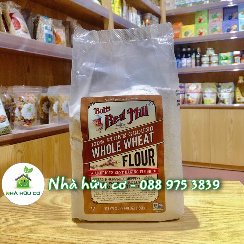 Bột mỳ nguyên cám bob's red mill /1.36kg - date: 10/2022 - 1.36kg