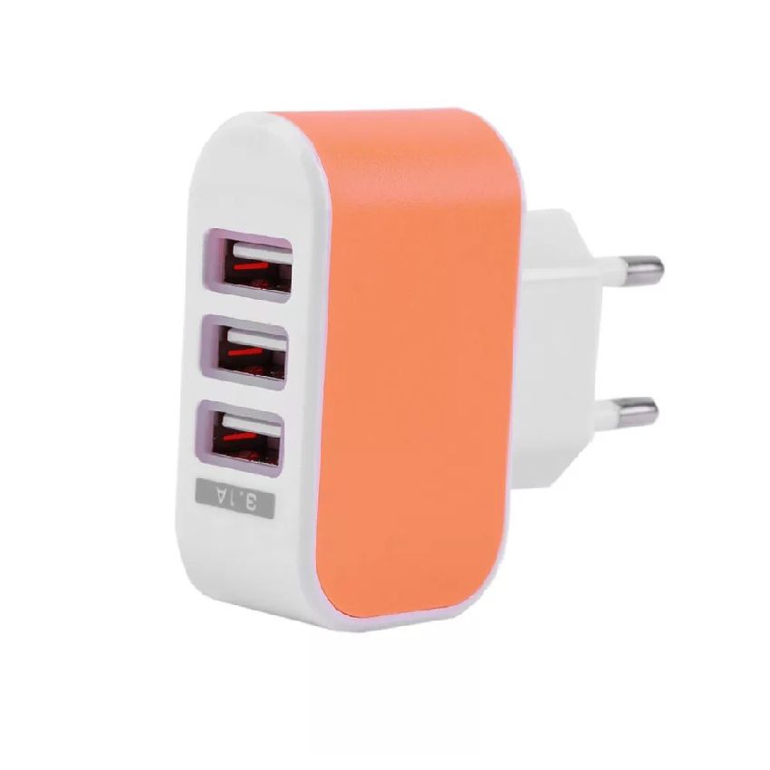 Ổ cắm sạc điện thoại, ổ cắm sạc 3 cổng usb tiện lợi - chất liệu nhựa abs - củ sạc có đèn cực đẹp - chợ trời online - ocs