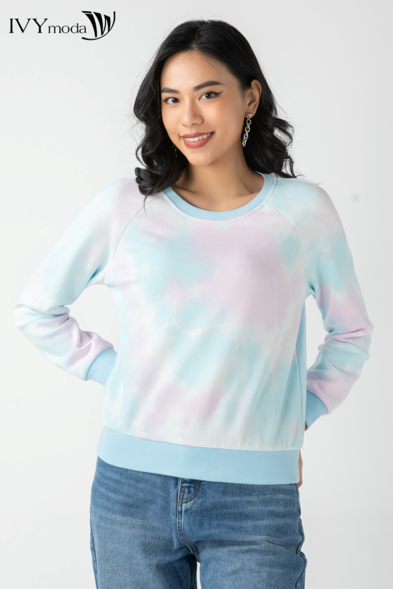 Áo sweater nữ loang màu ivy moda ms 58b9093