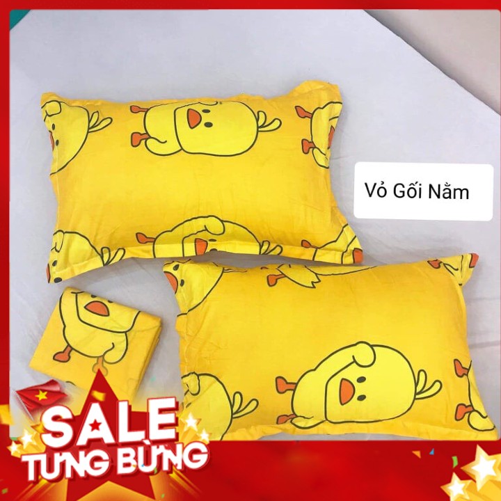 HCM- Vỏ gối nằm 50 x 70 cm cho các loại gối lớn mẫu vịt vàng