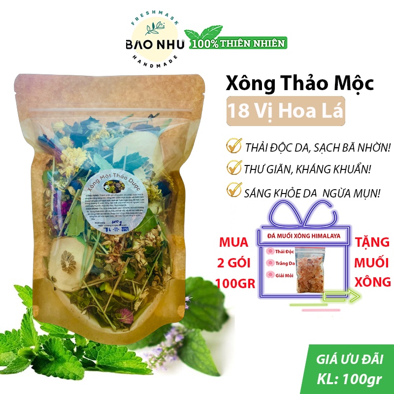 Thảo dược xông mặt 18vị - thư giãn, se lcl, sạch nhờn