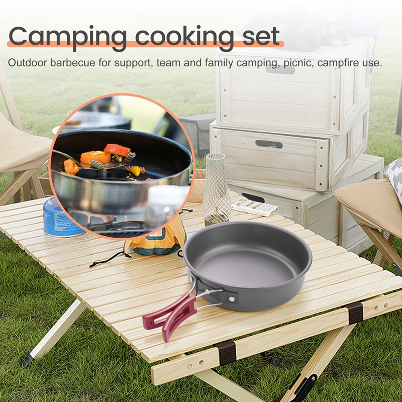 Folding Non stick Frying Pan Picnic Portable Outdoor Camping Wok Camping  Cookware kuali Periuk 折叠式 平底锅