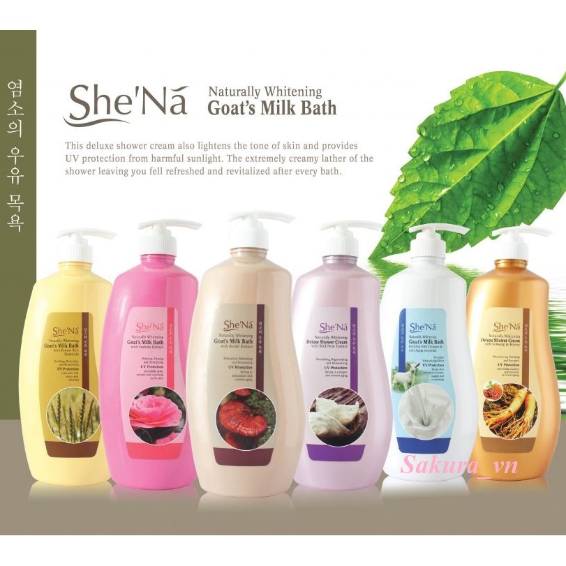 Sữa tắm shena 1200ml malaysia- đủ màu- hàng nhập khẩu chính hãng